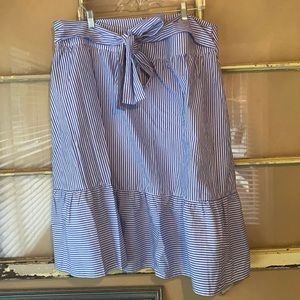 J Crew Blue and White Striped Skirt - 20